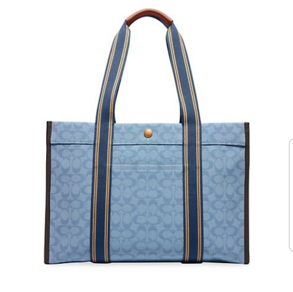 🎀NWT Authentic Coach Jacquard Spin Tote 42. Color: Slate.💖 - Picture 1 of 15
